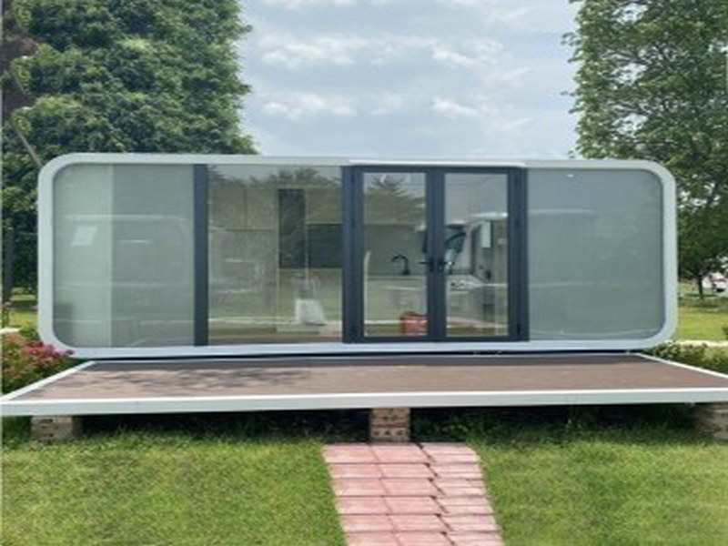 Prefabricated Capsule Studios plans with French windows in Japan