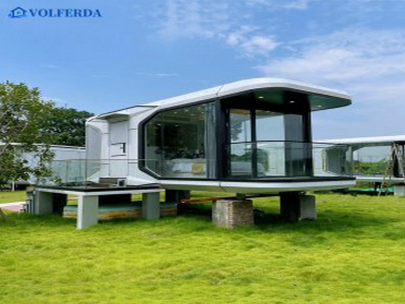 Prefabricated tiny home with balcony with Indian Vastu principles developments