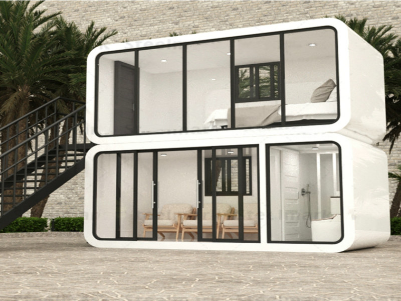 tiny house with balcony with folding furniture from Ghana