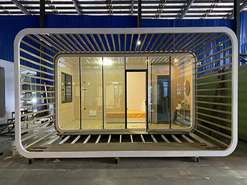 Automated tiny prefab house highlights with American-made materials from Brazil