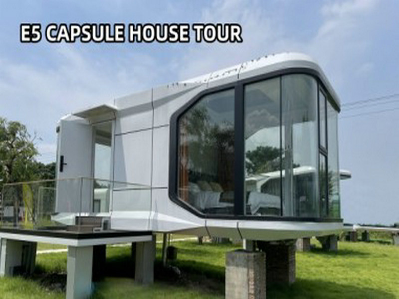 Fully-equipped Autonomous Capsule Abodes furnishings with French windows