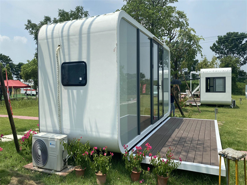 Automated Tiny Space Pod Homes for sale with barbecue area
