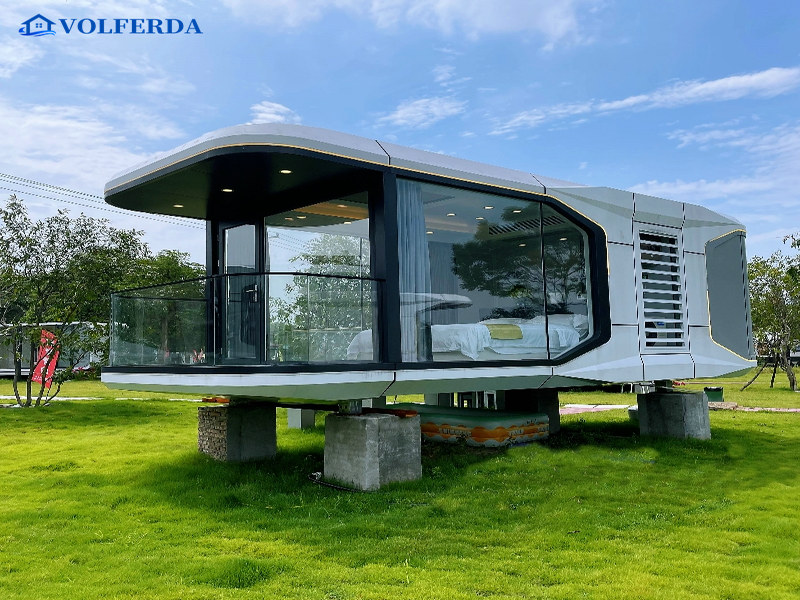 Mobile Sustainable Capsule Housing packages with French windows from Estonia