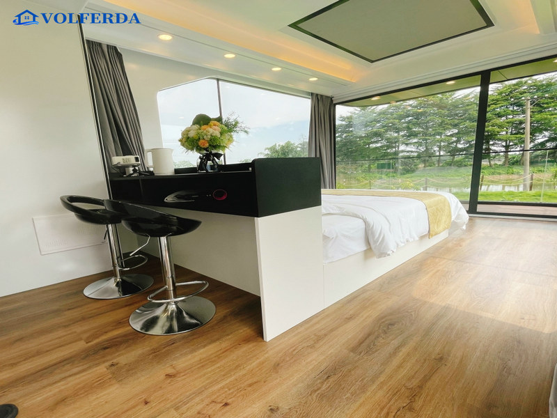 Automated tiny house with balcony for sale hurricane-proof models from Italy