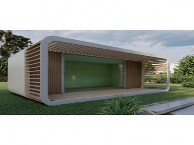 Futuristic modern prefab tiny houses with reclaimed wood